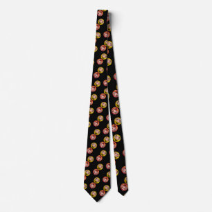"Japanese Zen Daruma & Kanji – Never Give Up" Tie