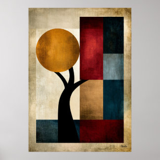 Japanese Zen Landscape Geometric Abstract Wall Art