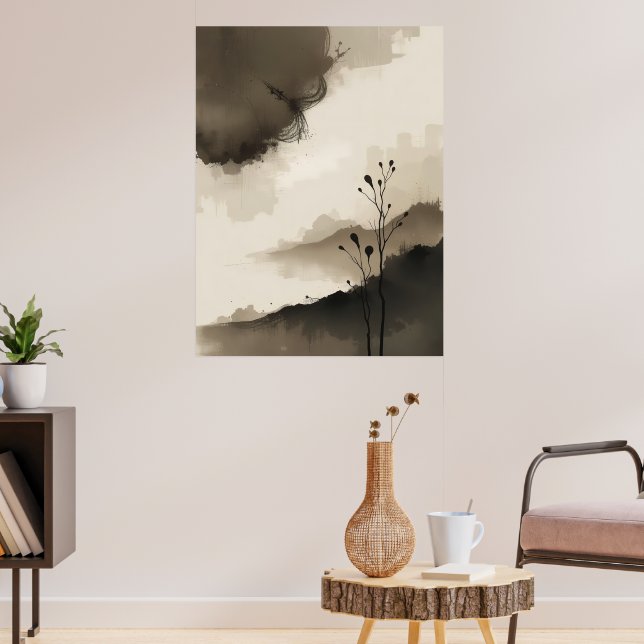 Japanese Zen Minimalist Poster Calm Modern  (Living Room 3)
