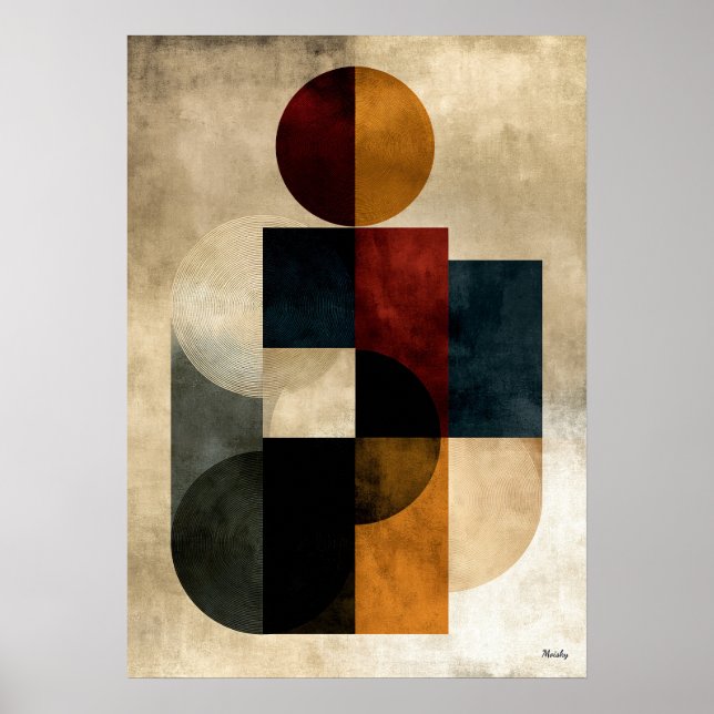 Japanese Zen Ripple Geometric Abstract Wall Art (Front)