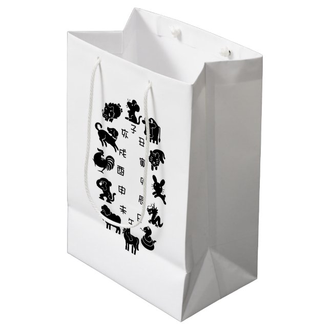 Japanese Zodiac Medium Gift Bag (Front Angled)