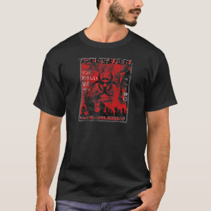 Japanese Zombie Movie Poster Retro Horror Hallowee T-Shirt
