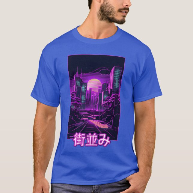 Japaneseokyo City Vaporwave Aesthetic Retro Synt f T-Shirt (Front)