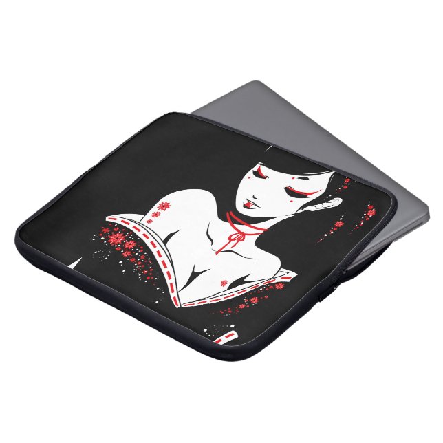 _japanesque_red laptop sleeve (Front Top)