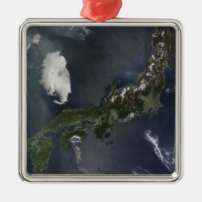 Japan's main island, Honshu Metal Ornament (Front)