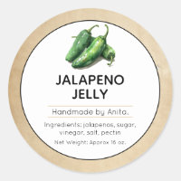 Japapeno Jelly Canning Jar Label