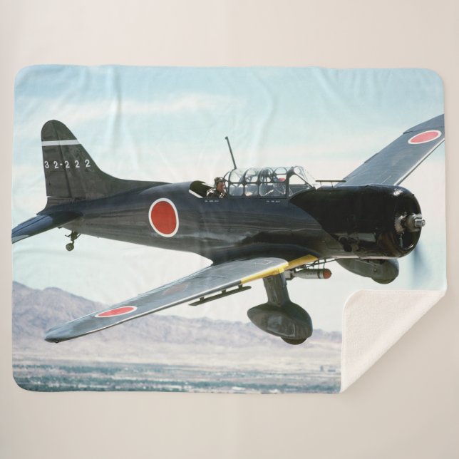 JAPENESE ZERO FIGHTER SHERPA BLANKET (Front (Horizontal))