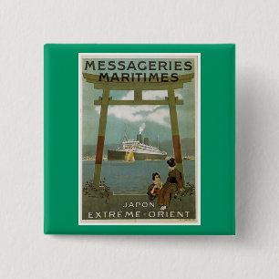 "Japon Extreme-Orient" Messegeries Maritimes 15 Cm Square Badge