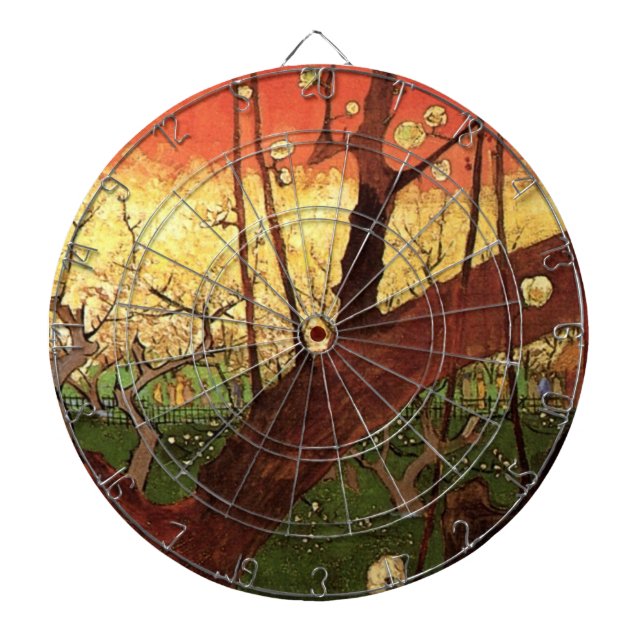 Japonism: Flowering Plum Tree by Vincent van Gogh Dartboard (Front)