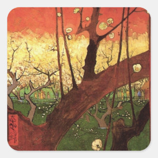Japonism: Flowering Plum Tree by Vincent van Gogh Square Sticker