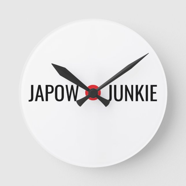 Japow Junkie  Round Clock (Front)