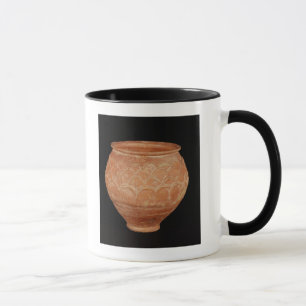 Jar decorated with overlapping applied scales mug