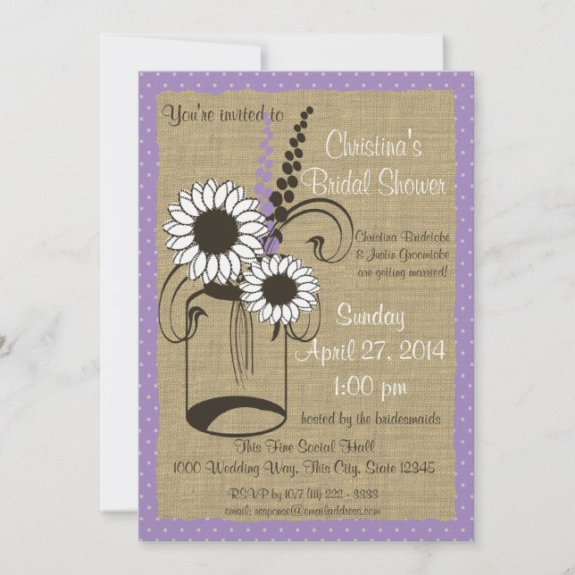 Jar Floral and Polka Dots Bridal Shower Invitation (Front)