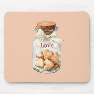 Jar Heart Cookies White Bow Mouse Pad