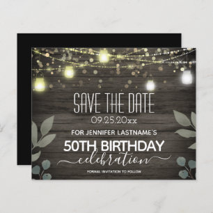 Jar Light 50th Birthday Save the Date Budget