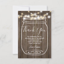 Jar, mason jar,  adult, thank you card