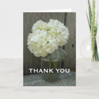 Jar of Hydrangeas & Barn Wood Thank You Card