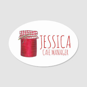 Jar of Jam Jelly Strawberry Preserves Canning Name Tag