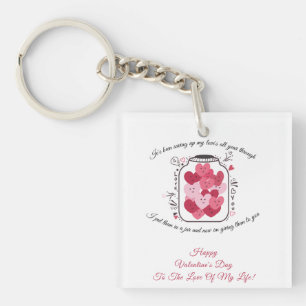 Jar Of Love Valentines Day Badge Key Ring