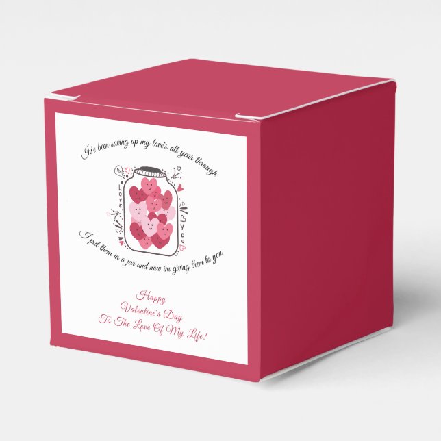 Jar Of Love Valentines Day Favour Box (Front Side)