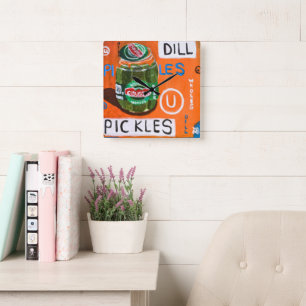 Jar of Pickles Square Wall Clock