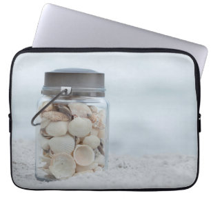 Jar Of Seashells On The Beach Florida Laptop Sleeve