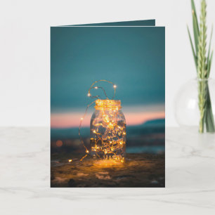 Jar with fairy lights Holiday Card
