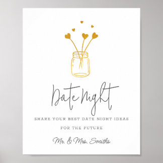 Jar With Heart Bridal Shower Date Night Jar Sign