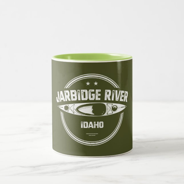 Jarbidge River Idaho Kayaking Two-Tone Coffee Mug (Center)