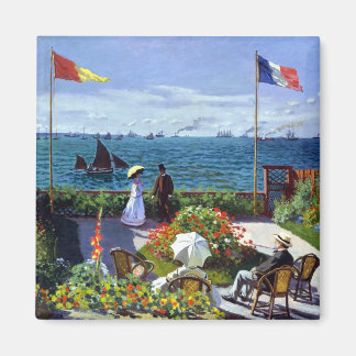 Jardin à Sainte-Adresse by Claude Monet Magnet