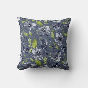 Jardin Calme Boho Floral-Light Grey&Green-MidGray Cushion