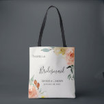 Jardin De Fleurs Personalised Bridesmaid Tote Bag<br><div class="desc">Vintage inspired watercolor garden flowers and foliage,  personalised wedding party tote bag.  Designed to match our Jardin De Fleurs Collection.</div>