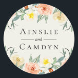 Jardin De Fleurs Personalised Sticker<br><div class="desc">Vintage inspired watercolor garden flowers and foliage,  personalised sticker. Designed to match our Jardin De Fleurs Collection.</div>