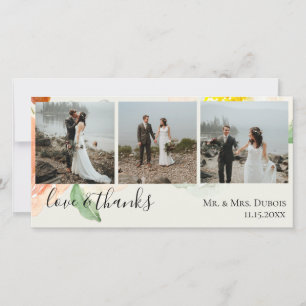 Jardin De Fleurs Wedding Photo Thank You Card