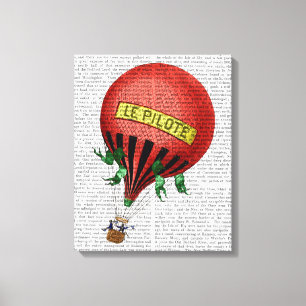Jardin De Tuileries Hot Air Balloon Canvas Print