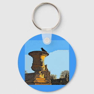 Jardin des Tuileries Crow - Painting Key Ring