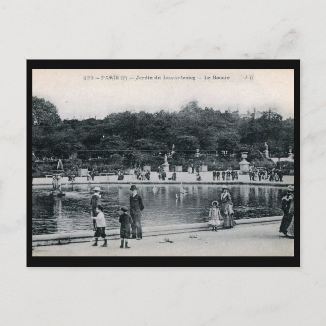 Jardin du Luxembourg, Paris, France Vintage Postcard (Front)