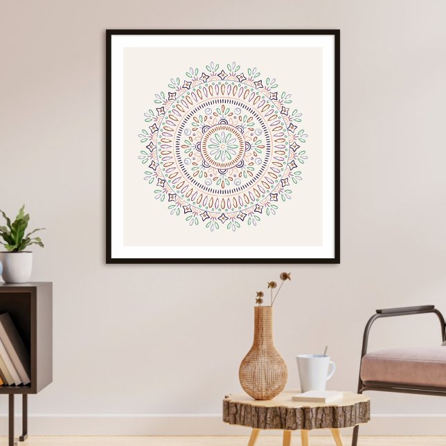 Jardin Floral Mandala Art Print - Orchid (Creator Uploaded)