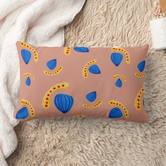 Jardín Minimalista Abstracto en Tonos Tierra Lumbar Cushion (Blanket)