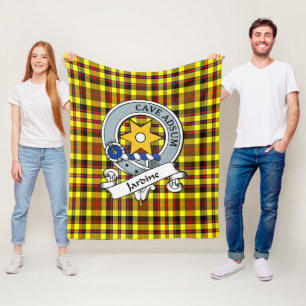 Jardine Yellow Clan Badge Tartan Plaid Fleece Blanket