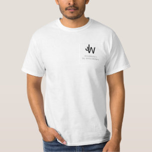 JaredWatkins men's white logo basic T-shirt