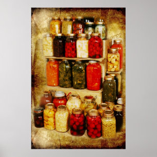 Jars of home-canned food poster