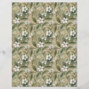 Jasmin Flowers bontanic scrapbook paper beige