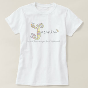 Jasmin girls J name meaning monogram tee