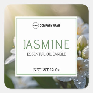 Jasmin Scent Candle Label Sticker