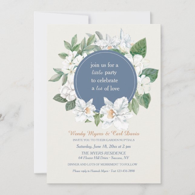 Jasmine and Orchids Botanical Wedding  Invitation (Front)