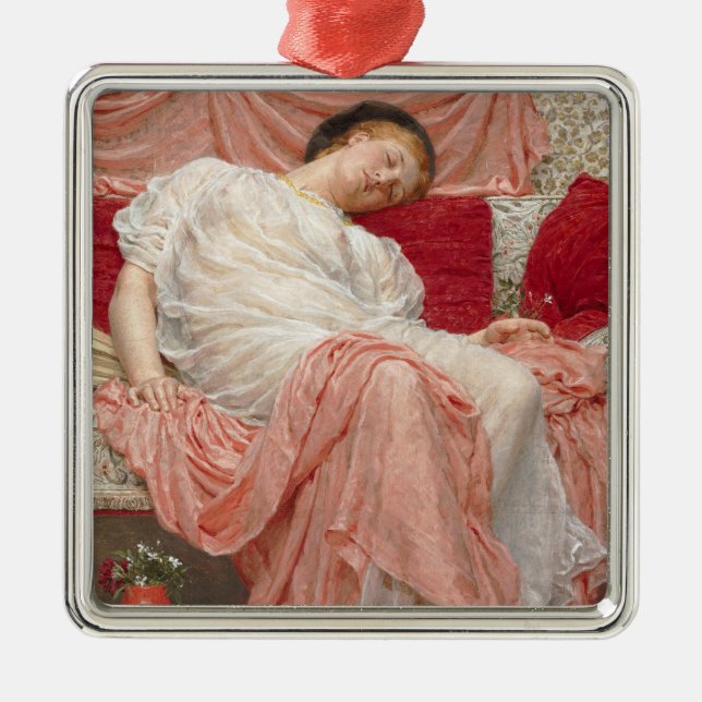 Jasmine (Beautiful Young Sleeping Woman) Metal Ornament (Front)