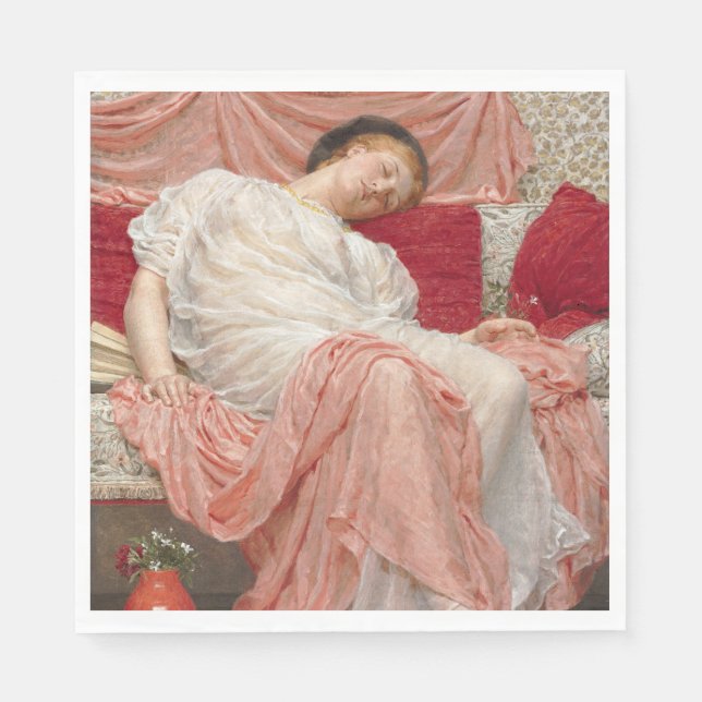 Jasmine (Beautiful Young Sleeping Woman) Napkin (Front)