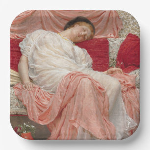 Jasmine (Beautiful Young Sleeping Woman) Paper Plate