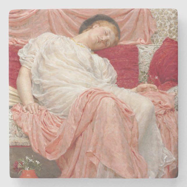 Jasmine (Beautiful Young Sleeping Woman) Stone Coaster (Front)